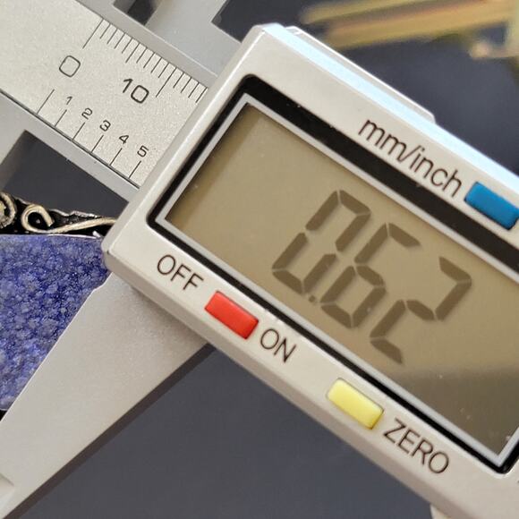 Blue Druzy Quartz Statement rings, Sterling Silver Ring, Size 7.25 - Picture 8 of 9